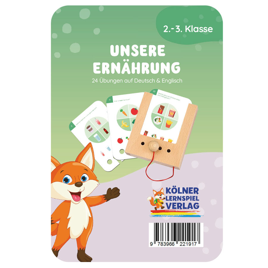 Lochkarten "Unsere Ernährung" mit 24 Übungen auf Deutsch und Englisch