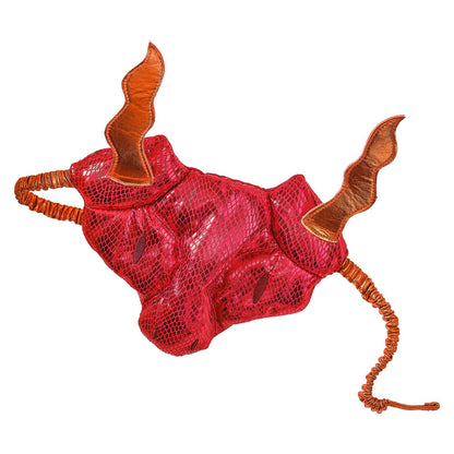 Drachen-Maske in feuerrot und schimmernden Details