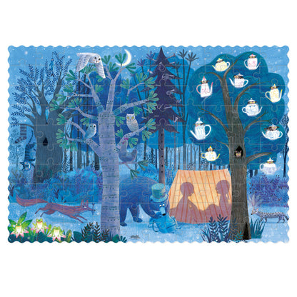 Auf der anderen Seite campen sie in dem Wald 
