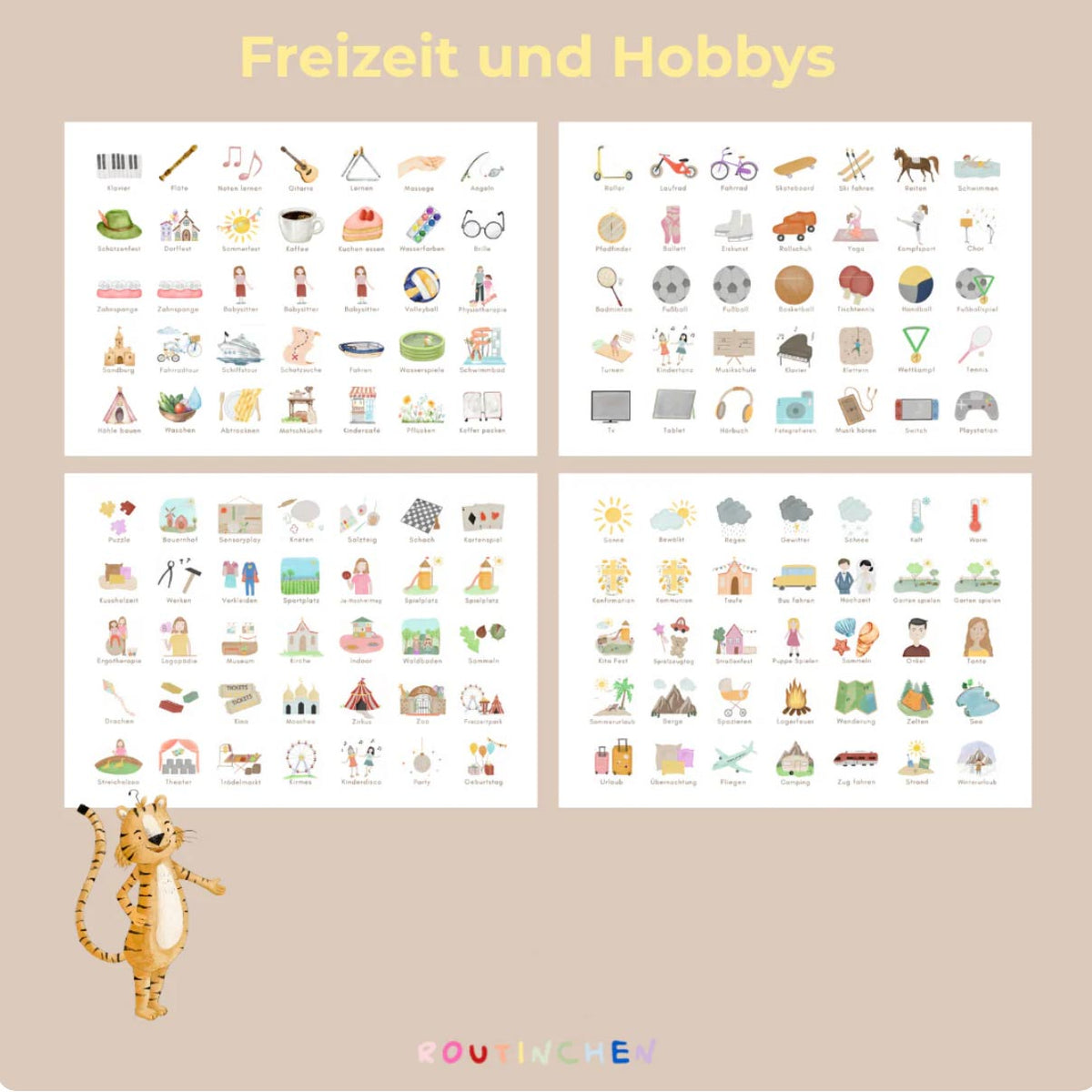Routineplaner Karten für Freizeit und Hobbys