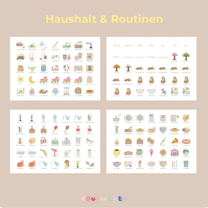 Routinekarten für die Themen Haushalt und Routinen von Routinchen