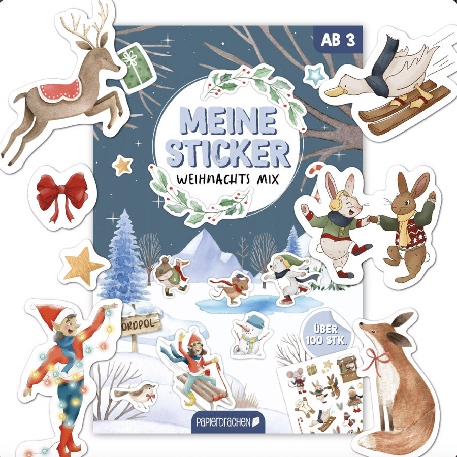 Stickerblock mit weihnachtlichen Motiven für Kinder